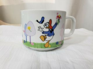 Vtg Walt Disney Productions Donald Duck Ceramic Coffee Milk Mug Cup Japan DD 3