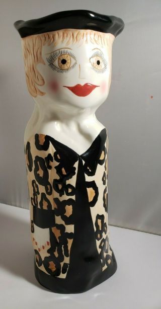 Susan Paley By Ganz Bella Casa Francis Ceramic Painted Vase 9.  75 " Leopard Coat
