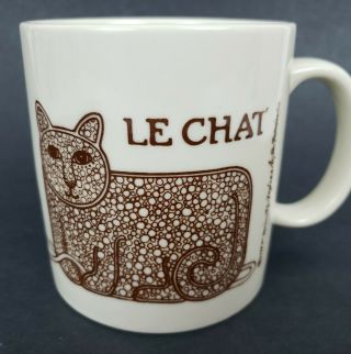 Taylor And Ng Mug Le Chat Coffee Cup The Cat With Yarn String And Mouse Brown