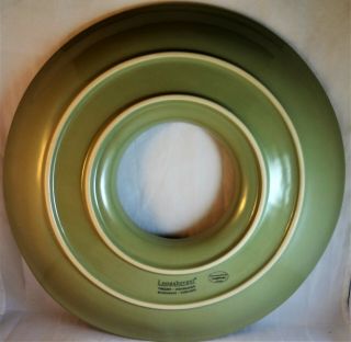 Longaberger Nature ' s Garland Sage Green Wreath Pottery Serving Platter Dish 13 