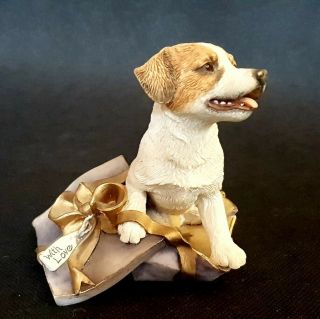 Country Artists Jack Russell In Present 02256 Dog Terrier Pet Figurine Ornament