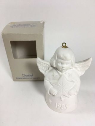 Vintage 1989 Goebel Angel - Bell Annual Christmas Tree Ornament 14th Edition Dated