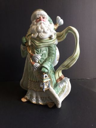Fitz And Floyd Teapot Pitcher Santa Claus Christmas Holiday