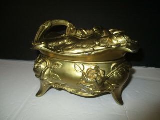 Victorian Casket Trinket Box with Woman and Flowers W.  B.  Mfg.  Co. 2