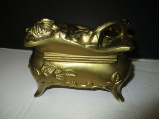 Victorian Casket Trinket Box with Woman and Flowers W.  B.  Mfg.  Co. 3