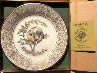 Lenox Boehm Birds Meadowlark Porcelain Plate 1973 Limited Edition