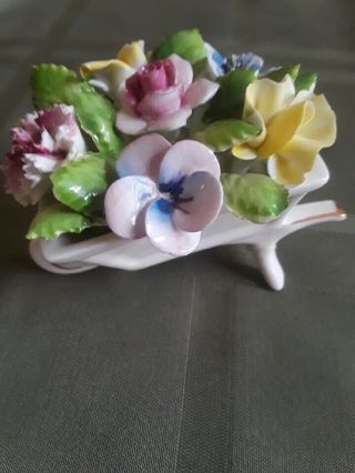 Royal Adderley Floral Bone China Small Wheelbarrow With Flowers - Royal Stamp