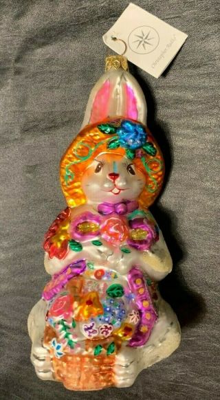 Christopher Radko Rosey Ohare Easter Rabbit Bunny Glass Ornament 1996
