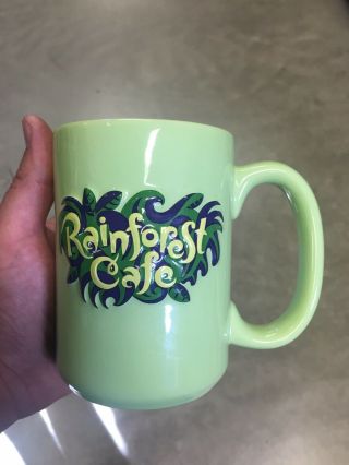 Rainforest Cafe Green 3 - D Mug Cup W/ Many Animals Landry’s Restaurant Ware