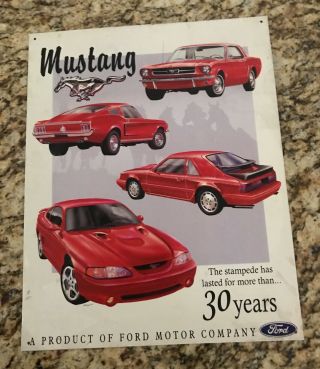 Ford Mustang 30 Years Tin Metal Sign