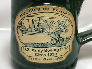 Deneen Pottery 2013 Museum of Flight U.  S Army Boeing P - 12 Mug 2