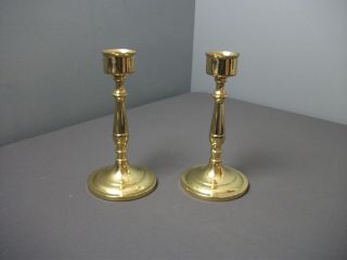 2 Baldwin Brass Candlesticks Holders - 8 1/4 " Tall X 4 " Wide At Base - E Sb