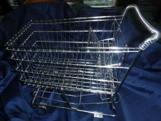 Small Miniature Metal Grocery Shopping Cart Buggy Basket