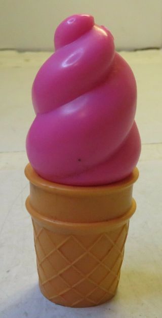 Vintage Pink Avon Ice Cream Cone Lip Pomade Strawberry Lipstick Holder Tube