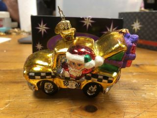 Christopher Radko Santa In Taxi Ornament