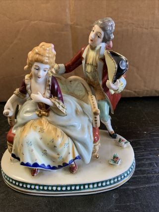 Vintage Occupied Japan Victorian Couple Ceramic Figurines