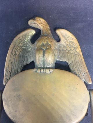 Vintage Solid Brass American Eagle Shield Door Knocker Patriotic America Dma15 2