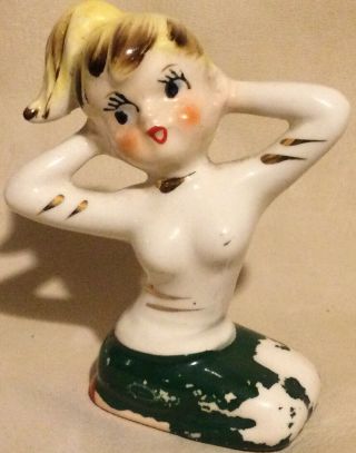Rare Vintage 1950’s Ceramic Pin Up Girl Figurine Japan Made