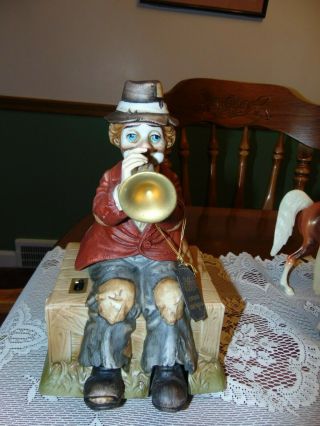 Vtg Melody In Motion Trumpet Player Clown