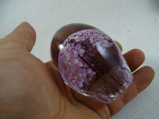 Vintage Art Glass Daum France Paperweight Flower Tree Signed Retro Old French 3