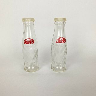 Vintage Pepsi - Cola Salt & Pepper Shakers Glass Advertising Novelty Kitchen Decor