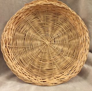 8 Vintage Wicker Round Picnic PAPER PLATE HOLDERS Natural Color Wall Art BOHO 3