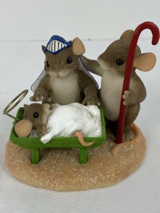 Fitz And Floyd Charming Tails A Gift From Above Nativity Figurine 87/250