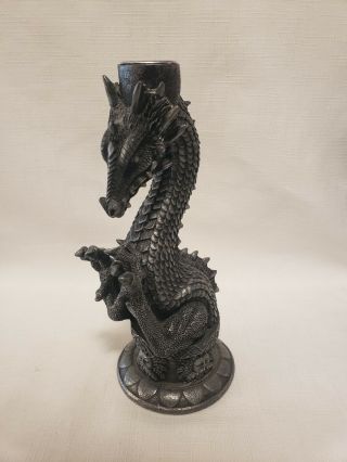 1997 Wui Gothic Dragon Candle Holder Heavy Resin 8.  25 " Tall