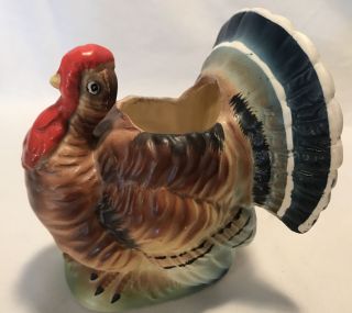 Vintage Relpo No.  5503 Thanksgiving Turkey Planter Vase Japan Ceramic Very Good