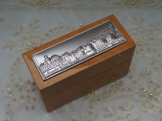 Hazorfim Wooden Jerusalem Trinket Box With Silver Lid