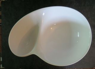 Crate & Barrel Wovo Chip And Dip Bowl White Melmac Patio Ware Melamine