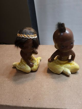 Vintage Japan Native American Indian Children Figurines.  Adorable
