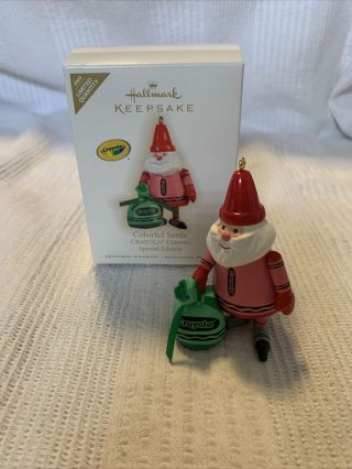 2009 Hallmark Ornament Colorful Santa Crayola Crayons Special Edition Ltd Qty