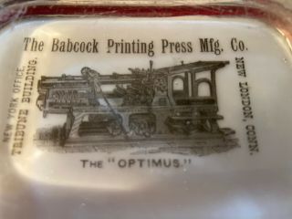 Antique / vintage glass advertising paperweight THE BABCOCK PRINTING PRESS L@@K 2