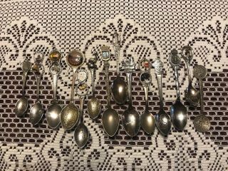 14 Collectible Vintage Spoons Souvenir Usa,  Paris,  Rolex,  Cancun,  Newfoundland