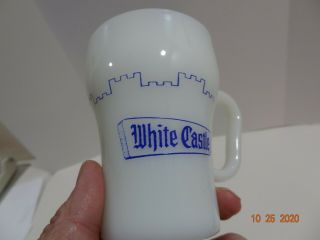 Vintage White Castle Milk Glass Mug Coffee Cup Anchor Hocking Fire King