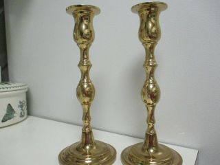 Mid Century Brass Matched Candlesticks High Polished -