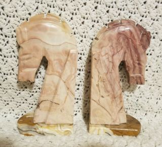 Pink Marbled Horse Head Bookends