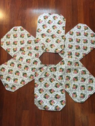 Longaberger Fabric Placemats Mothers Day Floral Print Roses Set Of 6