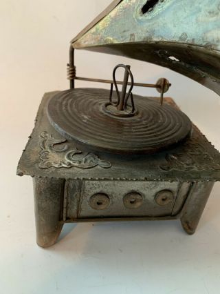Vintage Copper Brass Tin ‘Antique’ Grammaphone Record Player Wind - up Music Box 2