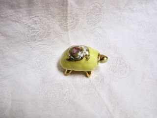 Vintage Limoges France Porcelain Turtle Trinket Box,  Tiny,  Fragonard