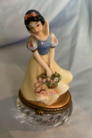Disney Snow White Trinket Box W/ Apple Charm Necklace