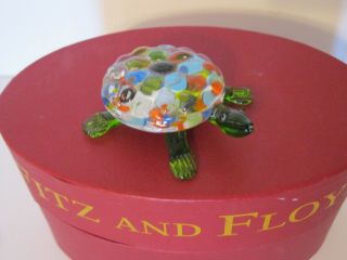 Fitz And Floyd Glass Menagerie Mosaic Turtle Box 2005