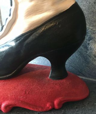 VTG Atlantic Mold Ceramic Victorian Spat Boot High Heel Shoe CHRISTMAS RETRO 3