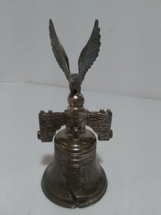 Vtg Cast Metal Eagle Liberty Bell 1776 1976 Bicentennial Silver Tone Japan Bb