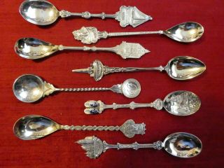 Collector Travel Souvenir Spoons Netherlands Dutch Set Of Eight (8)