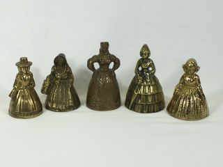 Five Miniature Brass Lady Figurine Bells This Is A Deal