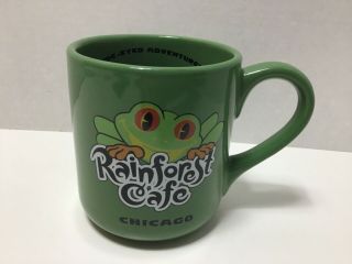 Rainforest Cafe Green Frog Coffee Mug