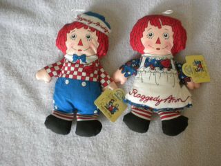 Applause Brand 8 " Raggedy Ann And Andy Dolls Beanbag