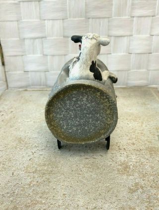 Chicken And Cow Driving Riding In A Can Primitive Farmhouse Decor